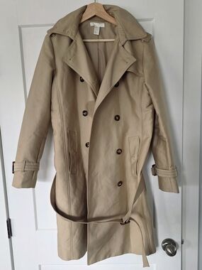 H&M Beige Double-Breasted Trench Coat